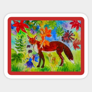 Fox and fairies Sticker